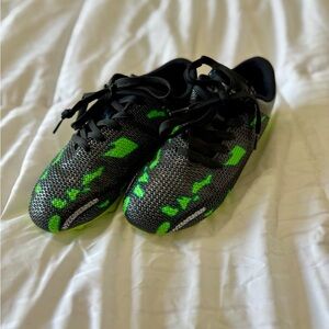 Kids Black and Green Soccer Cleats